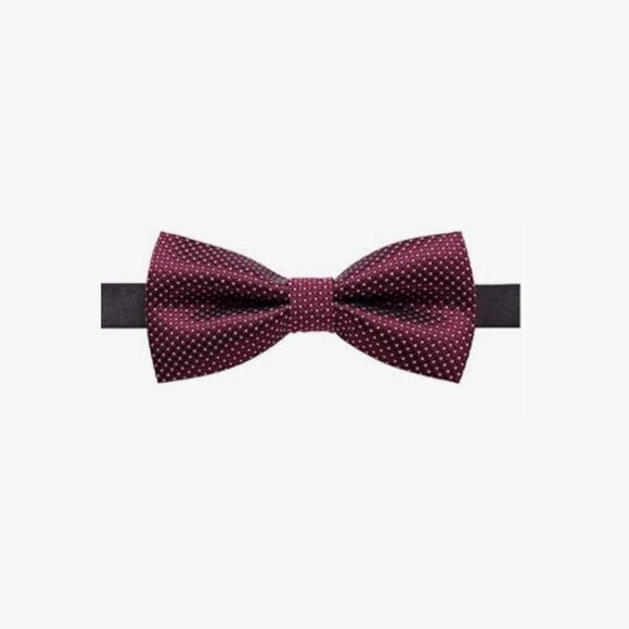 Elegant Bow Tie Bowtie Polyester Maroon Dots - Picture 1 of 4